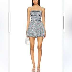 NWT Free People Floral Print Mini Dress Romper new Bali checked out